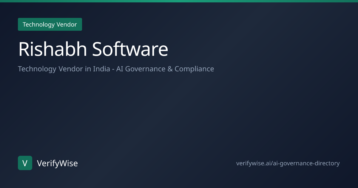 Rishabh Software - AI Governance Technology Vendor in India | VerifyWise