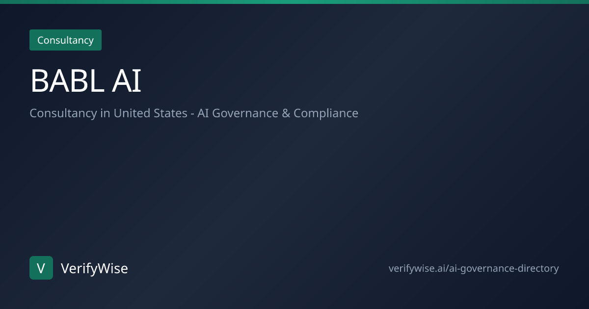 BABL AI - AI Governance Consultancy in United States | VerifyWise