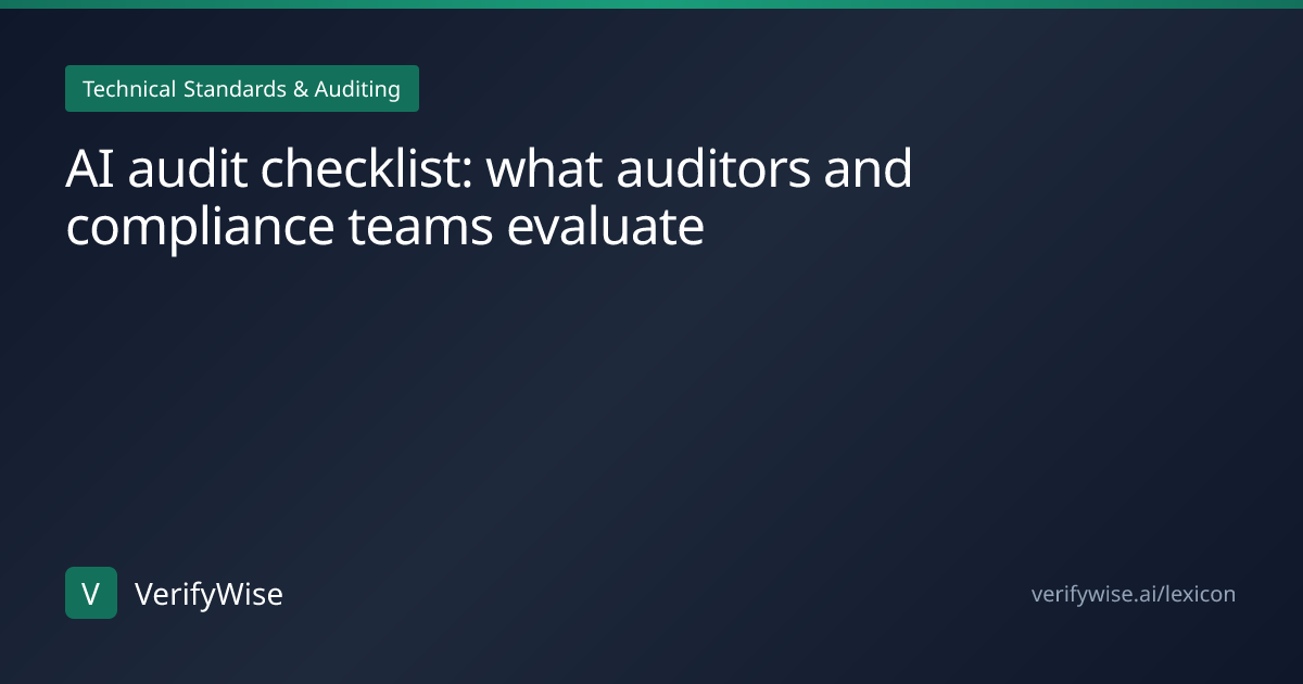 AI audit checklist: what auditors and compliance teams evaluate | AI ...