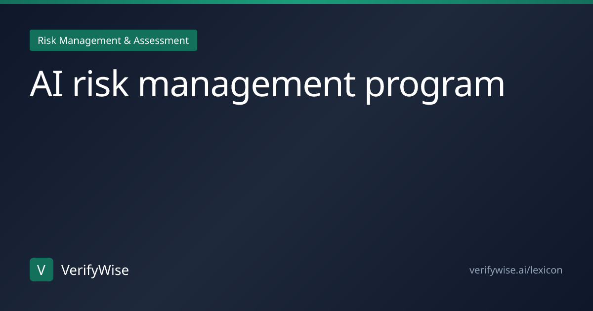 AI risk management program | AI Governance Lexicon | VerifyWise