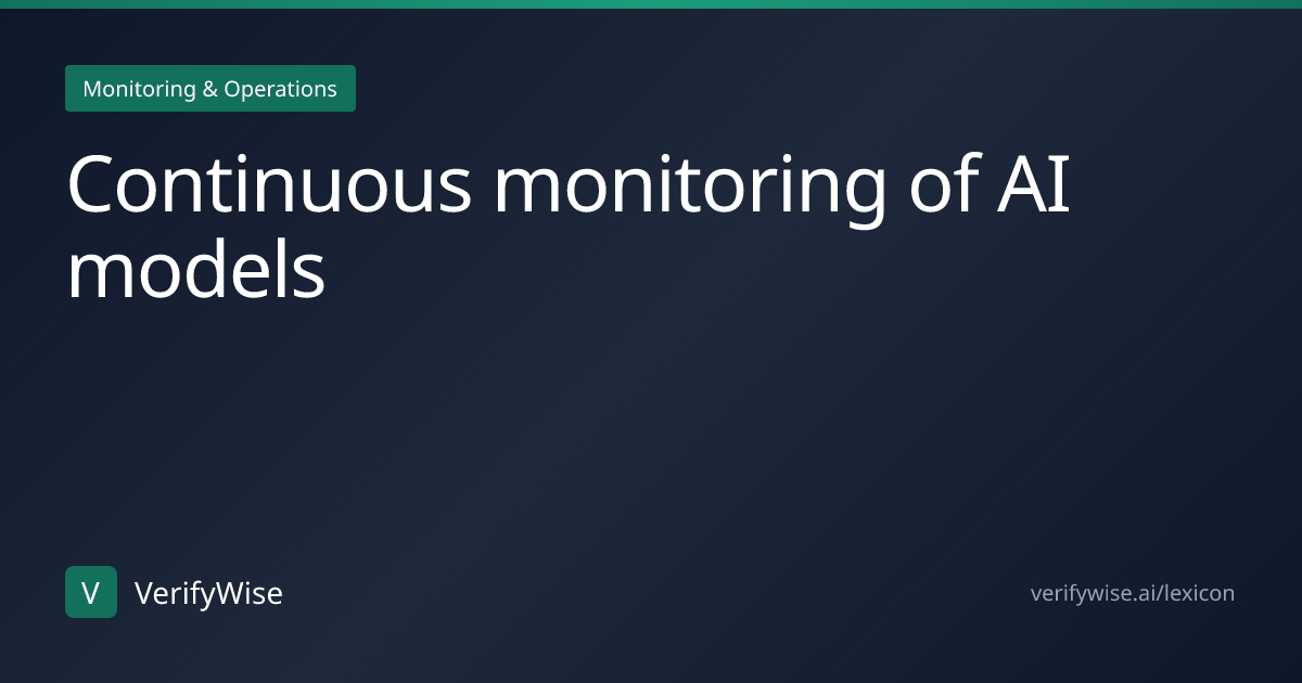 Continuous monitoring of AI models | AI Governance Lexicon | VerifyWise