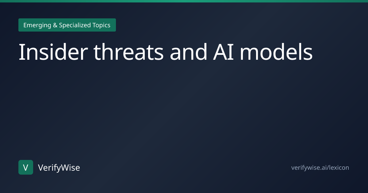 Insider threats and AI models | AI Governance Lexicon | VerifyWise
