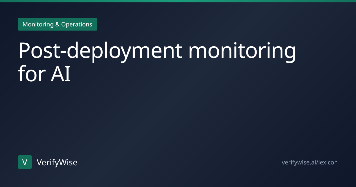 Post-deployment monitoring for AI | AI Governance Lexicon | VerifyWise
